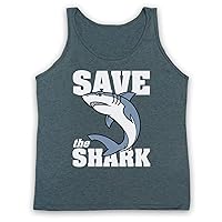 Men's Save The Shark Animal Rights Protest Slogan Tank Top Vest