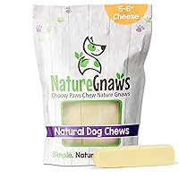 Nature Gnaws American Cheese Chews for Dogs - Long Lasting Hard Chew Treats - Rawhide Free Dog Bones - Yak Alternative - Made in The USA
