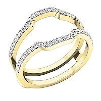 Dazzlingrock Collection Round White Diamond Wedding Enhancer Guard Ring for Women (0.33 ctw, Color I-J, Clarity I1-I3) in Gold