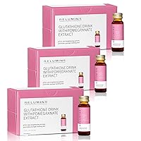 Beauty Glutathione Drink- Helps Reduce Visibility of Dark Spots, Brightens and Firms Skin, Boosts Skin Collagen Content, Increases Skin Moisture - Pomegranate Flavor Ten 50mL Drinks x 3 Packs