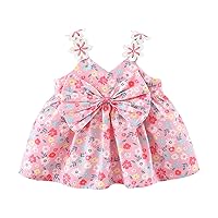 Toddler Girls Child Fly Sleeve Floral Prints Bowknot Summer Beach Sundress Party Dresses Princess Crazy 8 Toddler
