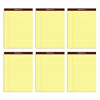 TOPS 8.5 x 11 Legal Pads, 6 Pack, Premium Docket Gold Brand, Narrow Ruled, Thick Yellow Paper, Sturdy Back, 50 Sheets, Made in USA (63941)