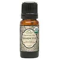 100% Pure Frankincense (Boswellia Carteri) Essential Oil - USDA Certified Organic, Use Topically or in Diffuser - Perfect for Yoga or Meditation (10 ml)