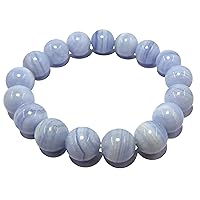Agate Blue Lace Bracelet 9mm Boutique Cooling Crystal Healing Deluxe AA Round Stretch Handmade B01