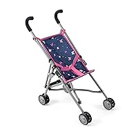 Roma Doll's Pram, Mini Pushchair, Butterfly, Navy-Pink, 601-33, 50 x 29 x 57 cm