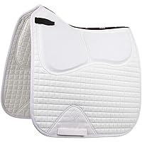 LeMieux Dressage ProSorb Square Saddle Pad - English Saddle Pads for Horses - Equestrian Riding Equipment and Accessories (White - Large)