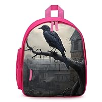 Old Castle and Black Crow Cute Printed Backpack Lightweight Travel Bag for Camping Shopping Picnic