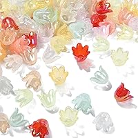Airssory 300 Pcs 6-Petal Acrylic Bead End Caps Flower Loose Beads Spacer for Jewelry Making Earrings Necklace Bracelet DIY