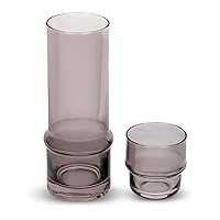 Bedside Water Carafe with Tumbler | 33Ounce Pitcher and Matching Drinking Glass | Stackable Cup as a Lid for Carafe | Home Dcor for Guest Room, Nightstand, Office, or Gift