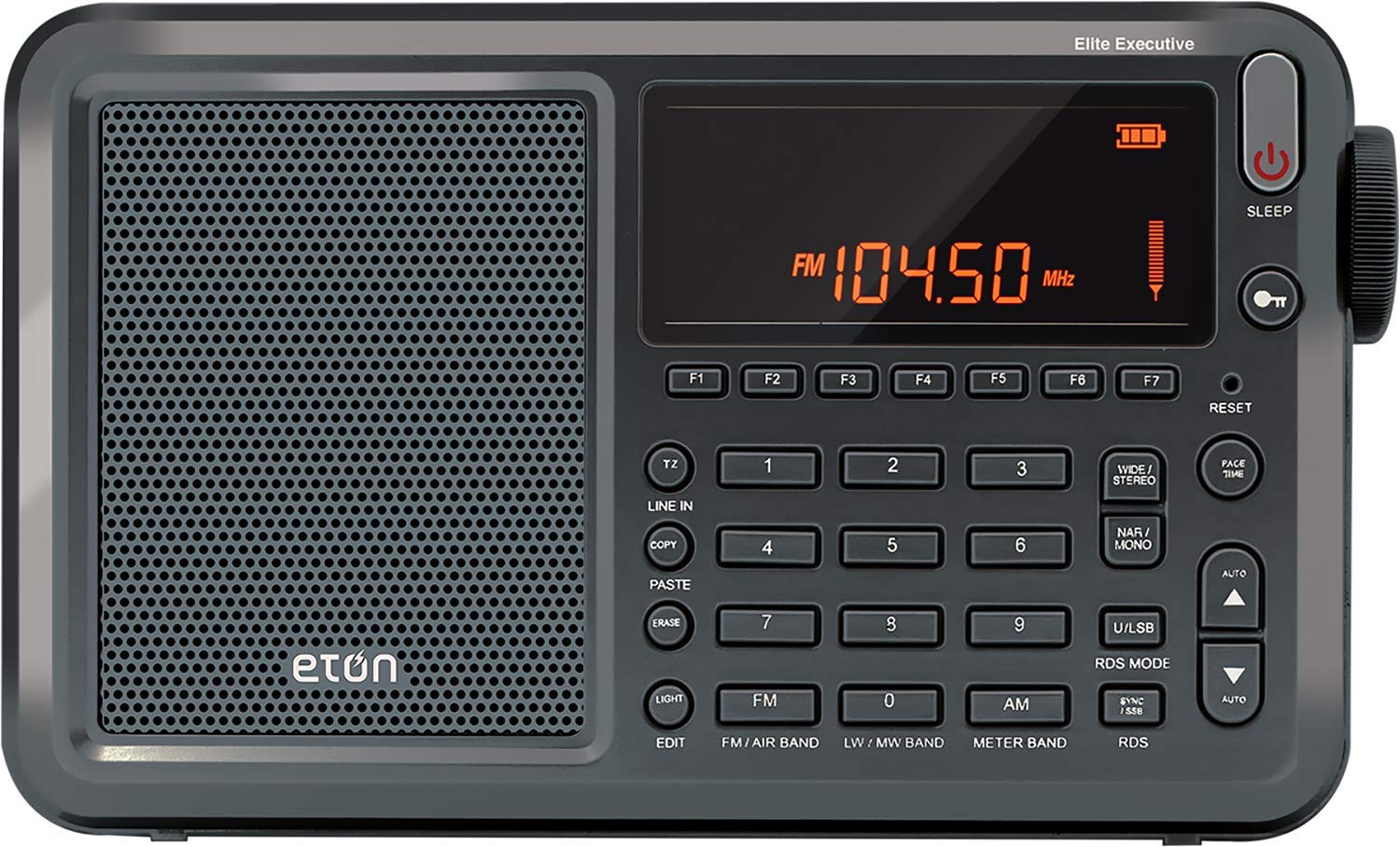 Eton - Elite Executive AM/FM/Aircraft Band/SSB/Shortwave Radio, Data System (RDS), 700 Presets, Single Side, Clock and Sleep Timer, Longwave, Commitment to Preparedness