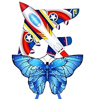 Blue Butterfly Kite and Plane Kite for Kids and Adults