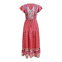 Women's Summer Casual Dress Summer Women's Fashion Print Dress Simple and Delicate Design