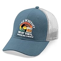 Funny Hats I Like Whiskey and My Vinyl Records and Maybe 3 People Hat & Birthday Music Hat & Gifts