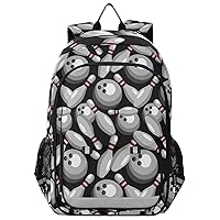 Bowling Pins and Balls School Backpack Bookbag for Teen Students, Lightweight Kids School Book Bags (Color-021)