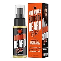 Wild Willies Premium Beard Oil & Conditioner (Bourbon Cedar) - Natural, Organic Ingredients & Essential Oils Promote Beard Growth, Removes Itch & Dandruff - Deep Softener & Restores Moisture - 2 Oz