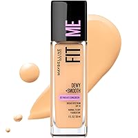 Maybelline Fit Me Dewy + Smooth Liquid Foundation Makeup, Sandy Beige, 1 Count (Packaging May Vary)