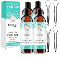 Oralhoe Coconut Mint Mouthwash, Travel Oil Pulling Coconut Mint Mouthwash, Coconut Mint Pulling Oil and Concentrated Mouthwash, Oralhoe Whitening Mouth Wash, Oralhoe Mouthwash Tongue Scraper