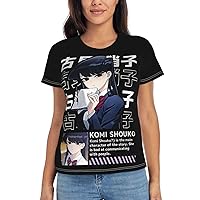 Komi Can't Communicate T Shirt Female 3D Printing Summer Tee Comfort O-Neck Short Sleeve Tops