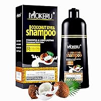 500ML Black Hair Dye, Permanent Hair Color Shampoo, Hair Dye Shampoo Black Hair Shampoo 3 IN 1 Organic Herbal Natural Fast Hair Coloring Shampoo for Men Women Cover Grey White Hair (Dark Brown)