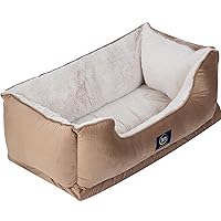 Serta Orthopedic Cuddler Dog Bed for Pets – Desert Sand (X-Large)