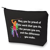 G2TUP Golf Cosmetic Bag Golf Gift for Golf Team Golfer You Made a Difference Travel Accessories Lady Golf Makeup Bag, golf makeup bag