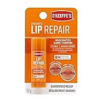 O'Keeffe's Unscented Lip Repair Lip Balm for Dry, Cracked Lips, Stick, (Pack of 5)