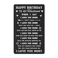 SOUSYOKYO Husband Birthday Gift Ideas, Happy Husband Birthday Card from Wife, Funny Mens Birthday Gifts for Husband, Black Aluminium Husband Bday Present