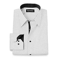 Paul Fredrick Men's Tailored Fit Non-Iron Cotton Deco Print Dress Shirt