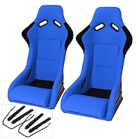 AJP Distributors Black Cloth Red Stitching Non-Reclinable Racing Seat Slider Racing Track Pair 
