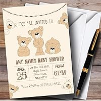 Cute Teddy Bears Invitations Baby Shower Invitations