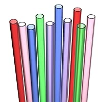 25 Pieces Reusable Plastic Straws. BPA-Free, 9 inch Long Drinking Transparent Straws Fit for Mason Jar, Yeti Tumbler, Cleaning Brush