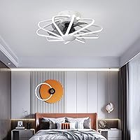 Modern Fan with Ceililight Silent Remote Control Bedroom Fan Ceililights with Timer Indoor Diniroom Lounge Fan with Ceililight 96W