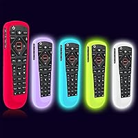 5 Pack Cover for Dish Network Remote, Case for Dish TV Remote Control 52.0/54.0 Replacement, Silicone Skin Sleeve Glow in The Dark Blue Green Purple Red White