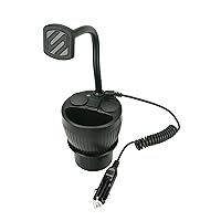 Scosche MAGPCUP MagicMount PowerHub Magnetic Cup Holder Phone Mount for Car, Charge Multiple Devices, Adjustable to Fit Most Cupholders, Black