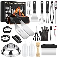 Griddle Accessories Kit, 121 Pcs Griddle Grill Tools Set for Blackstone and Camp Chef, Professional Grill BBQ Spatula Set with Basting Cover, Spatula, Scraper, Bottle, Tongs, Egg Ring