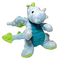 goDog Bubble Plush Dragons Squeaky Dog Toy, Chew Guard Technology - Light Blue, Small