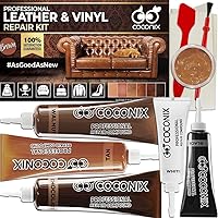 Brown Leather and Vinyl Repair Kit - Restorer of Your Couch, Sofa, Car Seat and Your Jacket - Super Easy Instructions - Restore Any Material, Genuine, Italian, Bonded, Bycast, PU