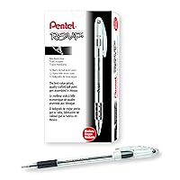 Pentel RSVP Ballpoint Pen, 1.0 mm, Black Ink, 12 Pack (BK91-A)