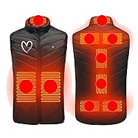 Heated Vest for Men Women, 2023 New Upgraded Electric Heated Jacket with 3 Heating Levels, 9 Heating Zones