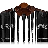 SHANY Makeup Brushes Premium Synthetic Foundation Powder Concealers Eye Shadows Cosmetics Brush Set with Faux Leather Pouch and Instruction sheet, 32 Count
