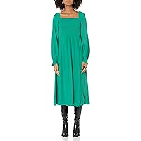 The Drop Women's Karl Long-Sleeve Smocked Bodice Midi Dress