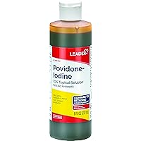 Leader Povidone Iodine 10% Prep Solution USP, First Aid Antiseptic Wound Cleanser, Wound Wash, Antiseptic Soap, 8 fl oz