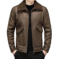 Autumn And Winter Men's Suede Jacket Plus Lapel Thick Warm Boutique Imitation Leather Coat