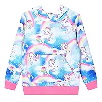 Jxstar Hoodie for Girls Unicorn Cat Sweatshirt Pullover Shirts Clothes for Kids