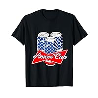 Beer American Flag Funny 4th Of July USA Drinking Tee T-Shirt