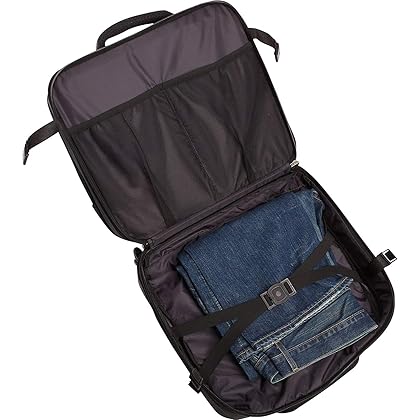 Heritage Travelware Streeterville 1680d Polyester Triple Compartment Top Zip Laptop Portfolio Overnighter, Black