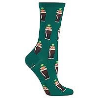 Hot Sox Womens Leprechauns Crew Socks, Womens Shoe Size 4-10.5, Green