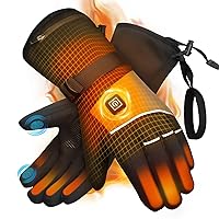 Heated Gloves for Men Women Rechargeable Electric Heating Gloves with Hand Warmers Winter Gloves Thermal Waterproof Touch Screen Warming for Cold Weather Running Ski Cycling Motorcycle Work