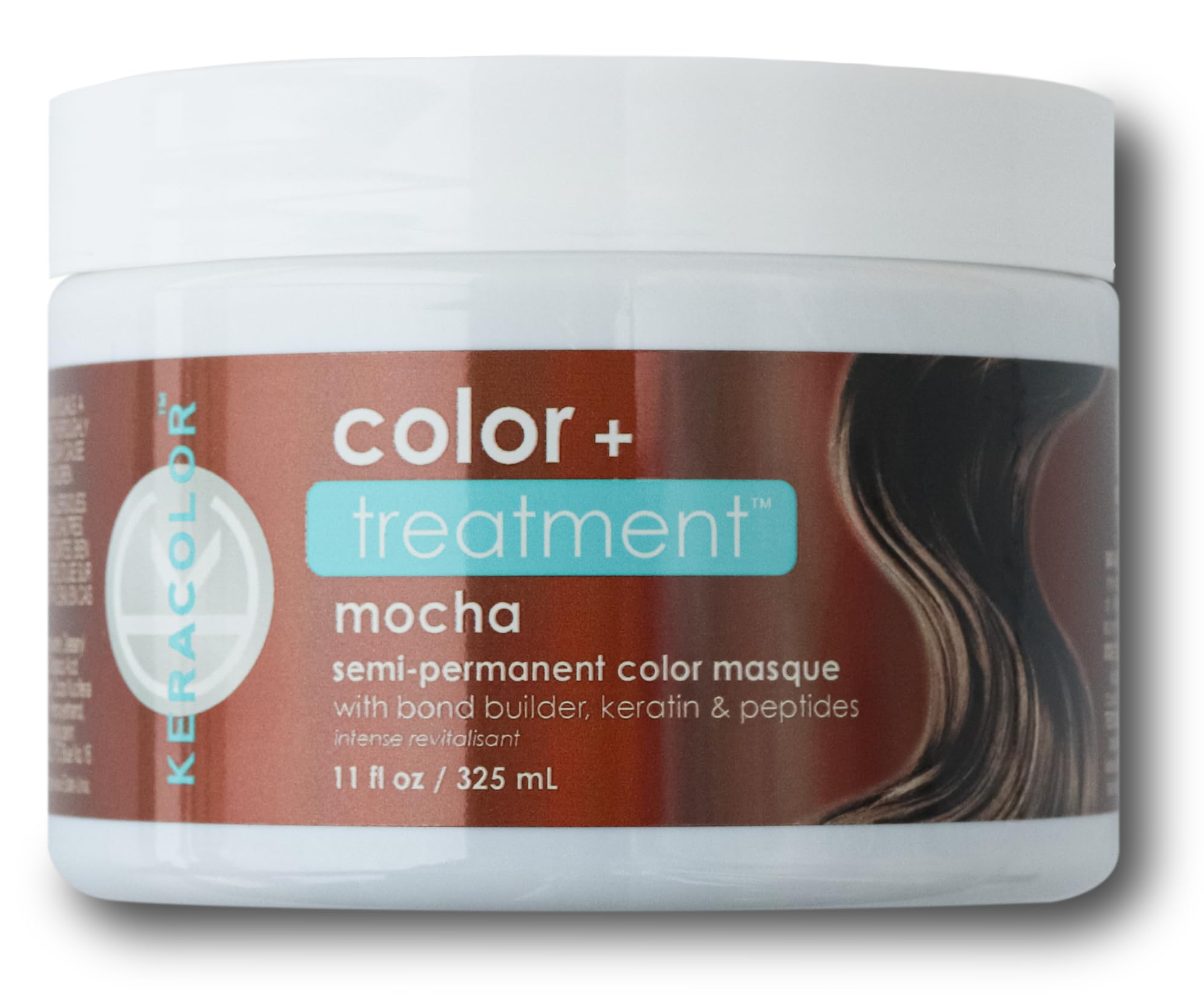 Keracolor Color + Treatment MOCHA - Highly Pigmented Semi-Permanent Color Masque for Vibrant, Hydrated Hair, 11 Fl Oz