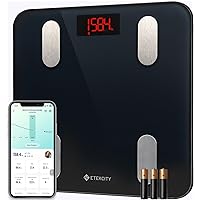 Etekcity Smart Scale for Body Weight, Digital Bathroom Weighing Machine Fat Percentage BMI Muscle, Accurate Composition Analyzer People, Bluetooth Electronic Measurement Tool, 400lb